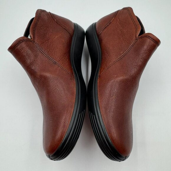 Ecco Soft 7 Ladies Leather Bootie Size 6 Womens Brown Ankle Boots With Side Zipp - Picture 5 of 7